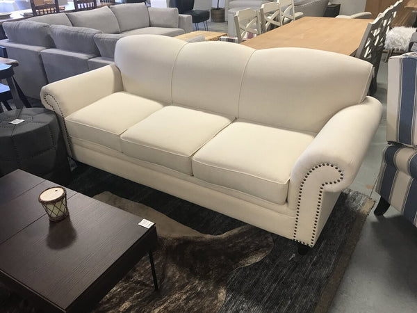 Cream Sofa with Nailhead by Coaster (As-Is/Stains)
