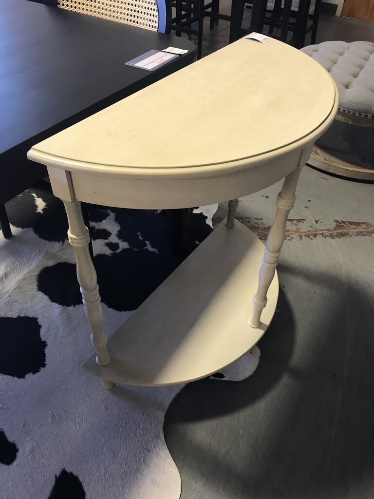 Cream Demi-Lune Accent Table