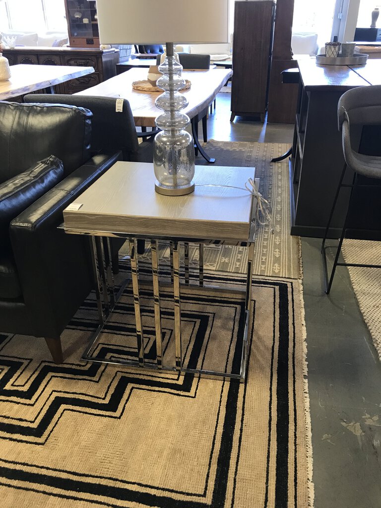 Grey/Chrome End Table