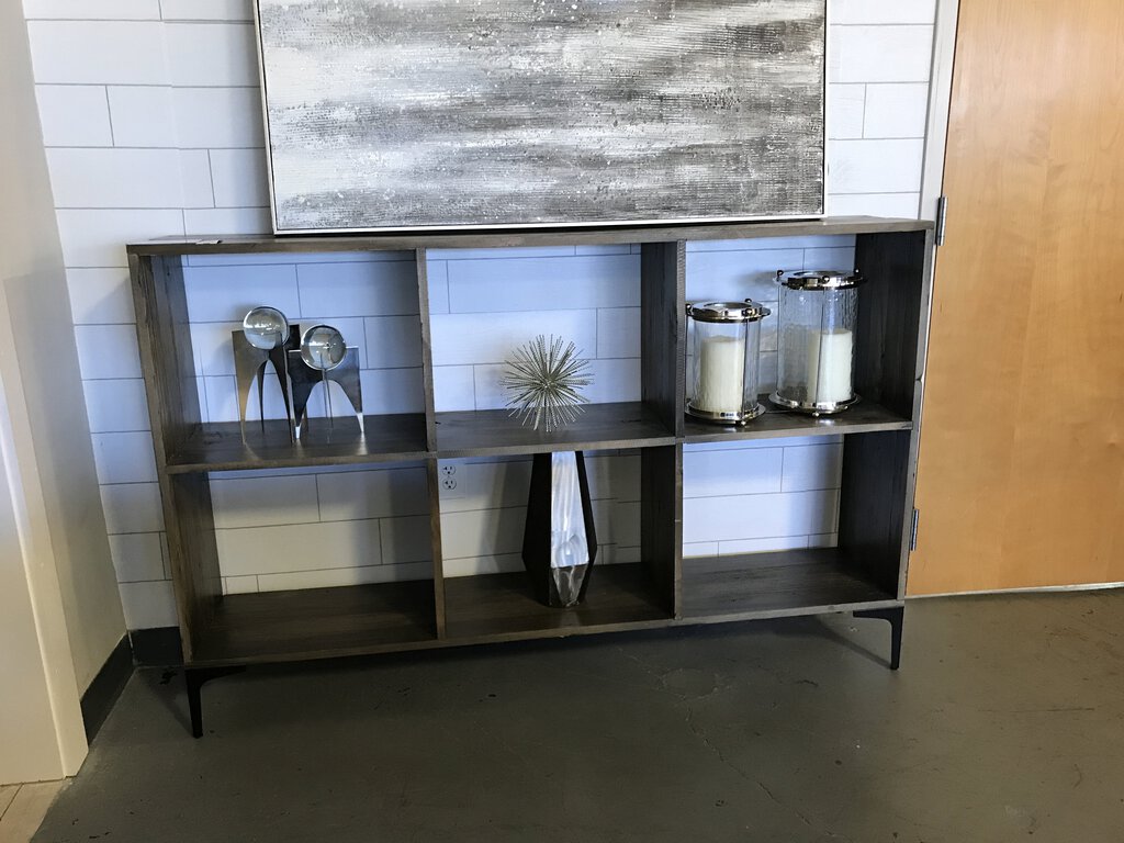 Weathered Walnut Open Cubby Bookcase