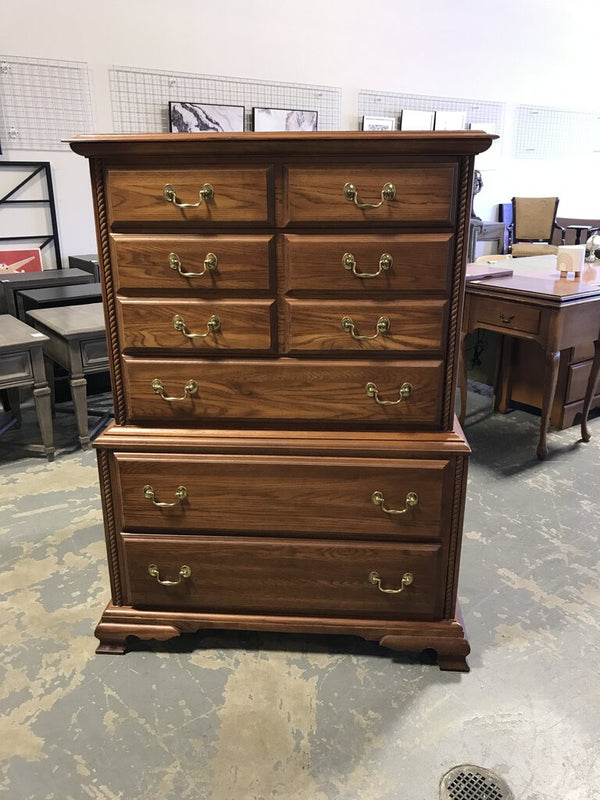 Medium Stain 5 Drawer Chest