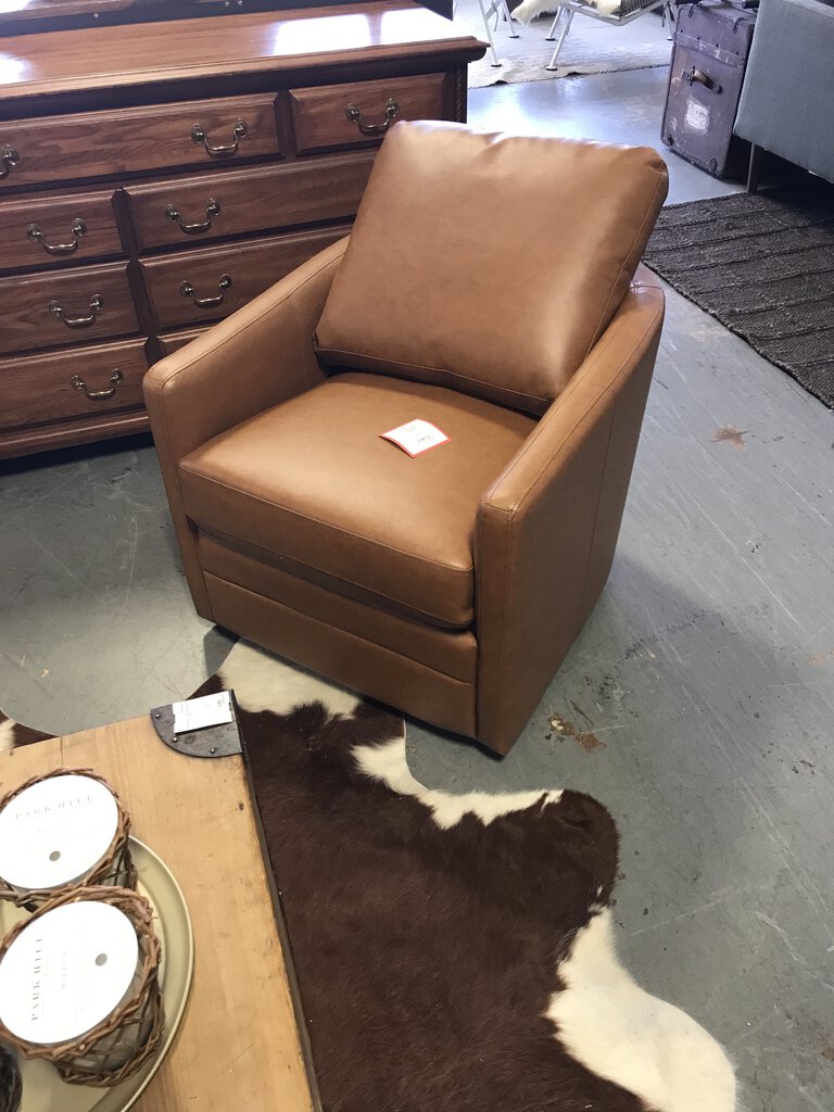 Julien Swivel Barrel Chair- CAMEL