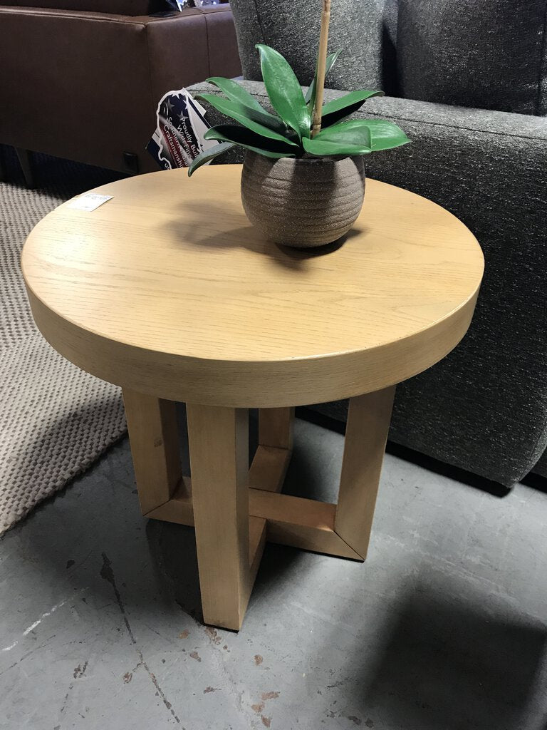 Blonde Side Table - (As-Is/ Dent)