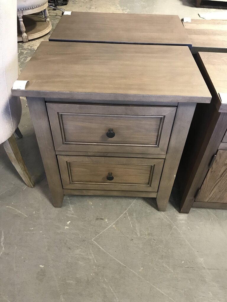 Weathered Brown 2 Drawer Nightstand - Magnussen