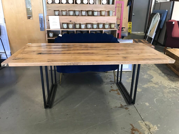 Amish Reclaimed Wood Contemporary Dining Table 83.25"(L) x 40.25"(W)