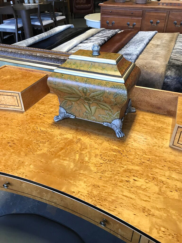 Yellow Decorative Box with Metal Feet