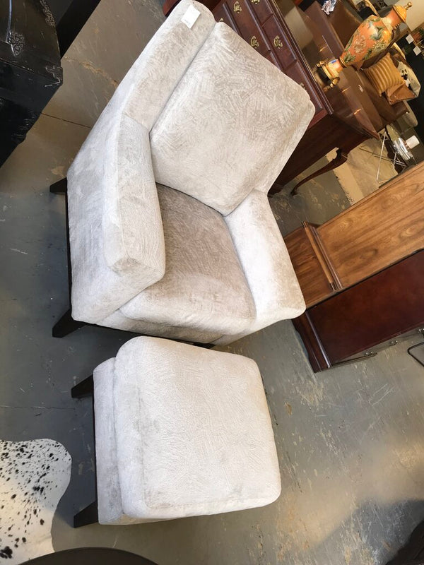Light Grey Chair & Ottoman (Set)