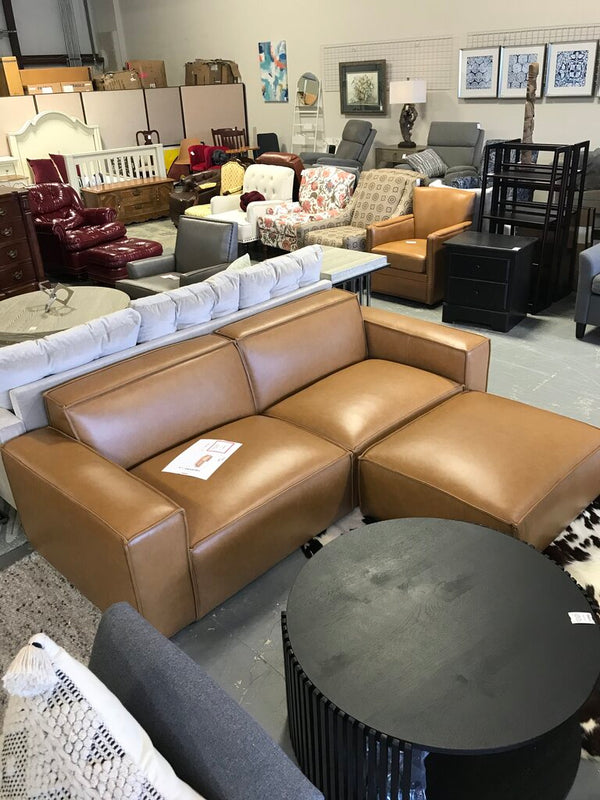 Jonathan Leather Sofa with Ottoman- Castlery