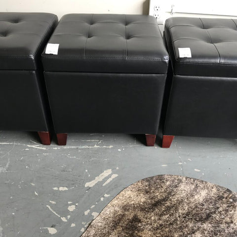Black Square Storage Ottoman