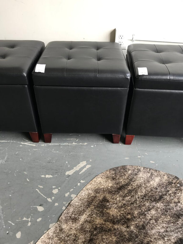 Black Square Storage Ottoman