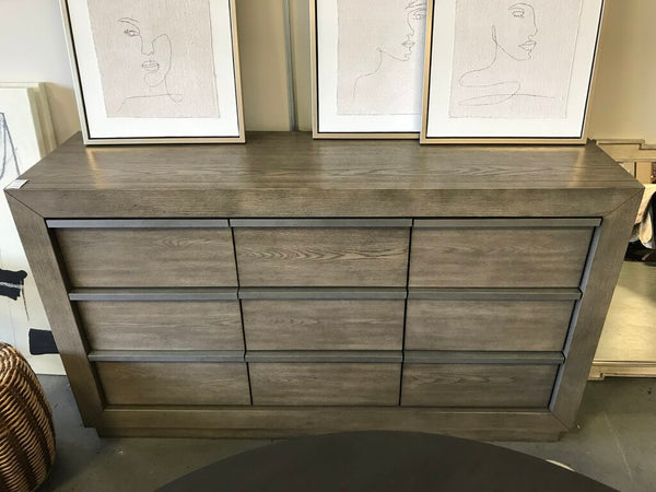 Modern Brown 9 Drawer Dresser