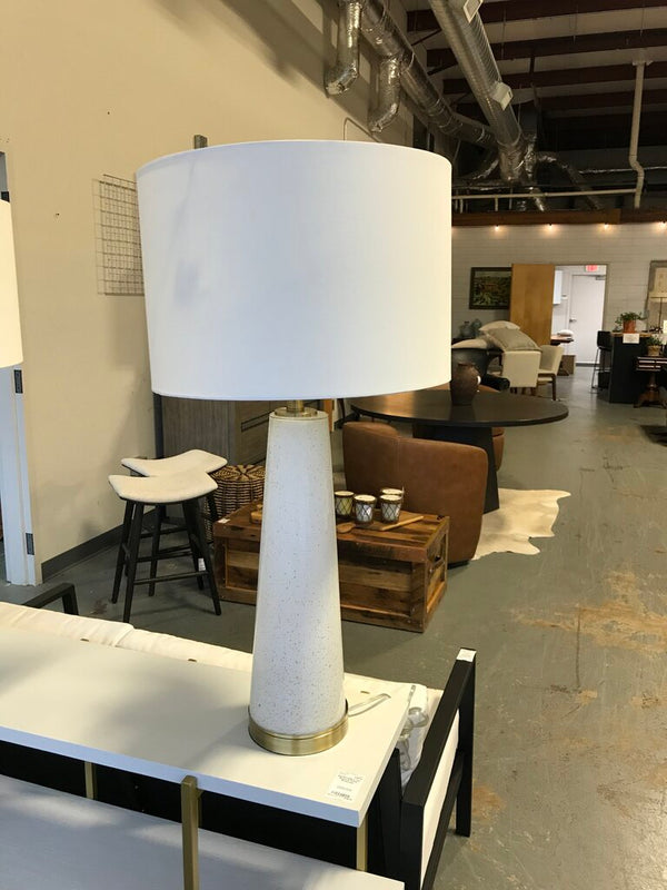 Cream Glass Lamp with Gold Flecks & Accents