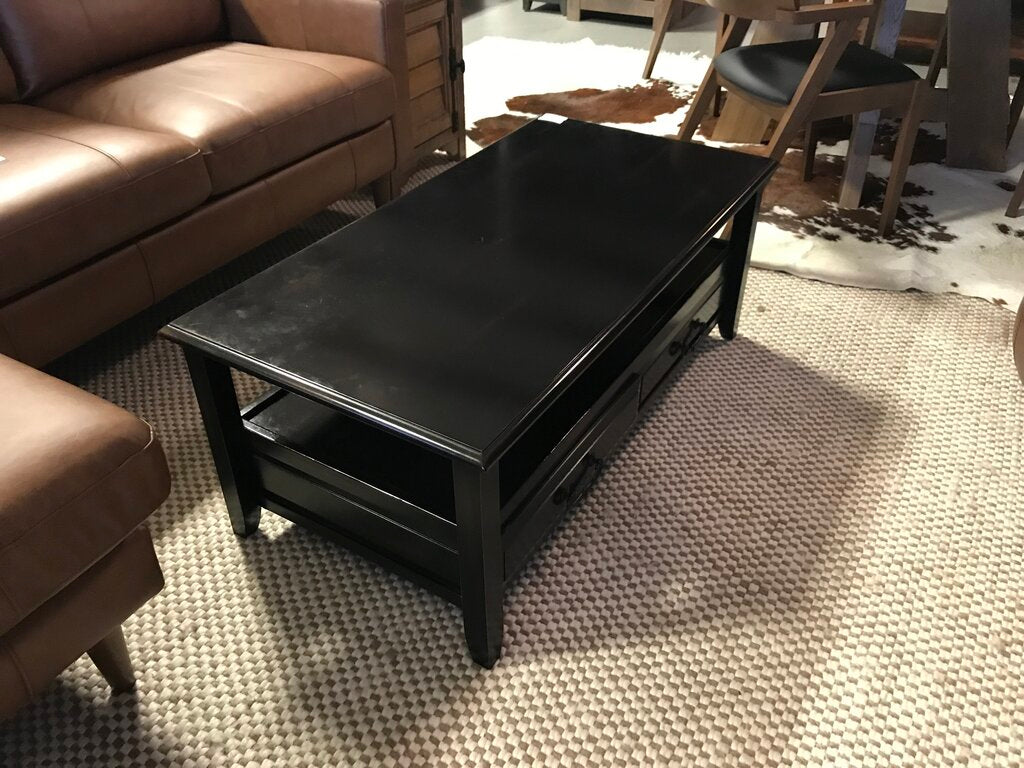 Darkwood Coffee Table w/ 2 Drawers
