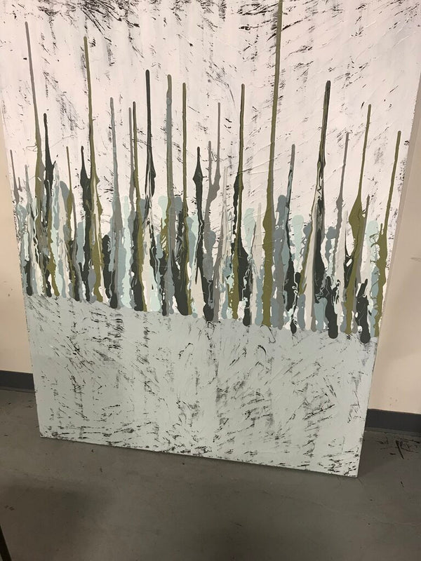 Large Painting - Blue / Green / Grey Abstract