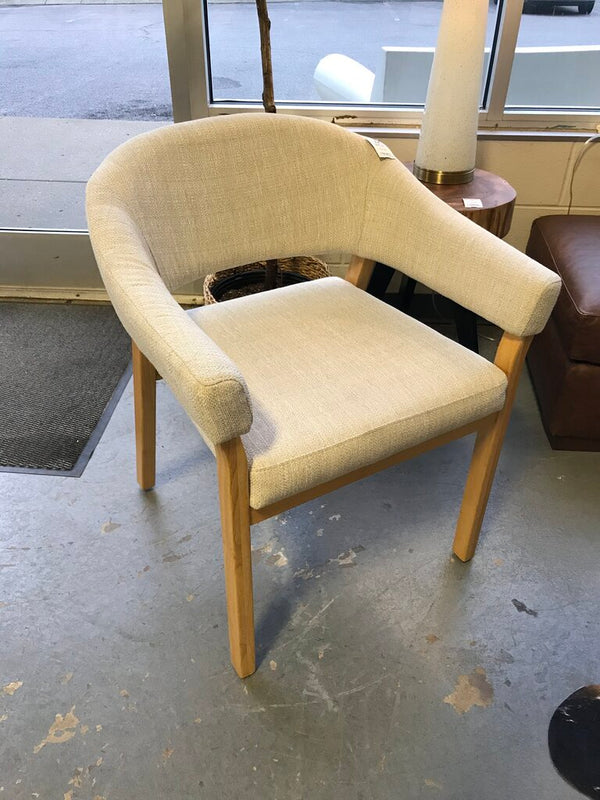 World Market Modern Grey Chair with Light Wood Legs