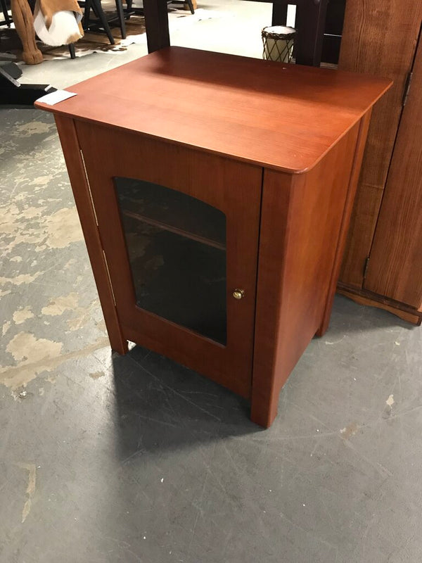 Cherry Nightstand with Glass Door