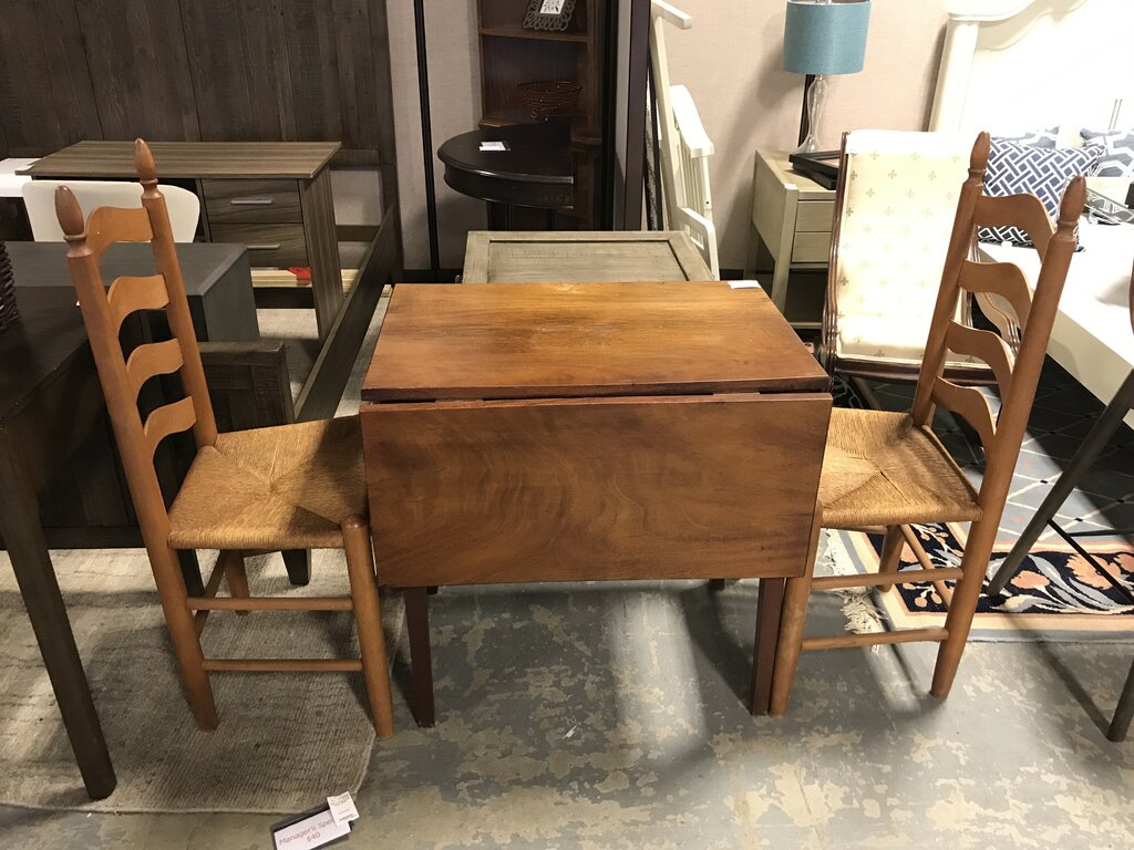 Antique Drop Leaf Table / 2 Chairs