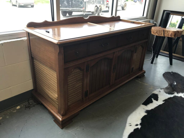 Vintage Mansvox maple Stereo Cabinet (As-Is)