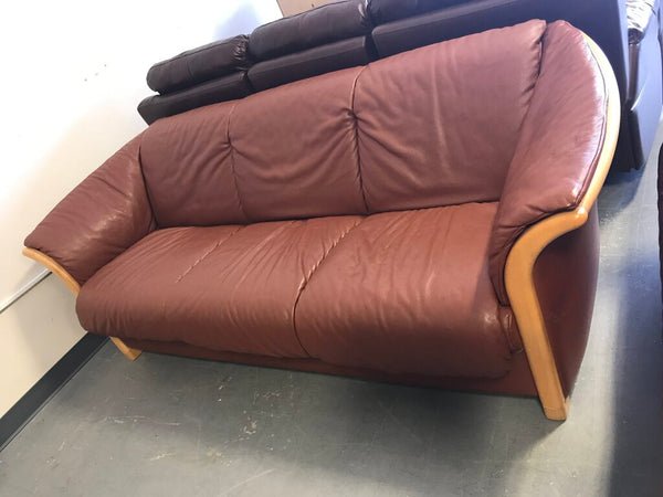 Norwegian Brown Leather Sofa