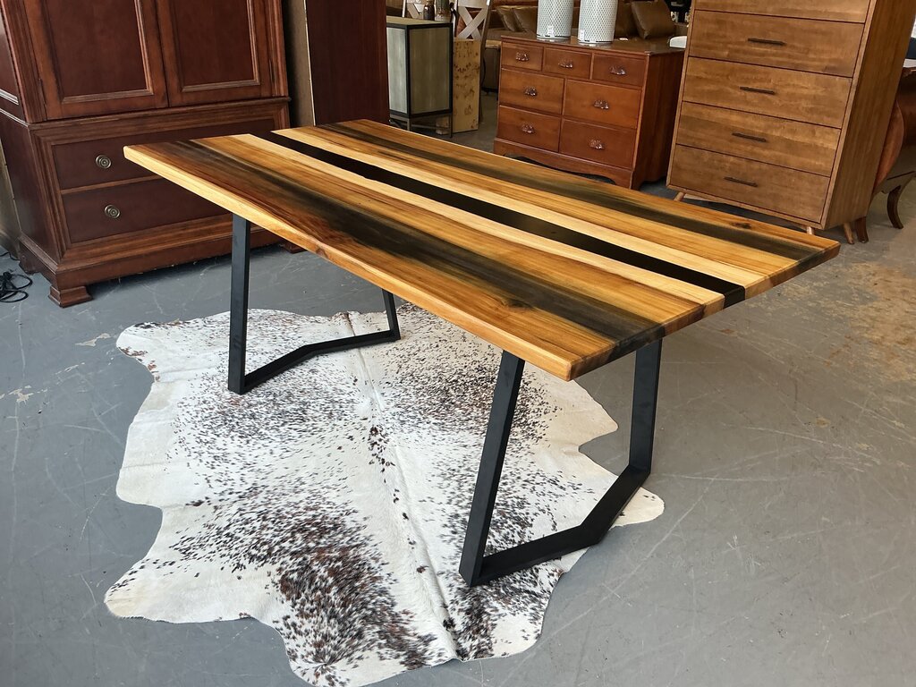 Rainbow Poplar Live Edge Dining Table
