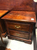 Dark Wood Night Stand with Gold Hardware (As-Is)