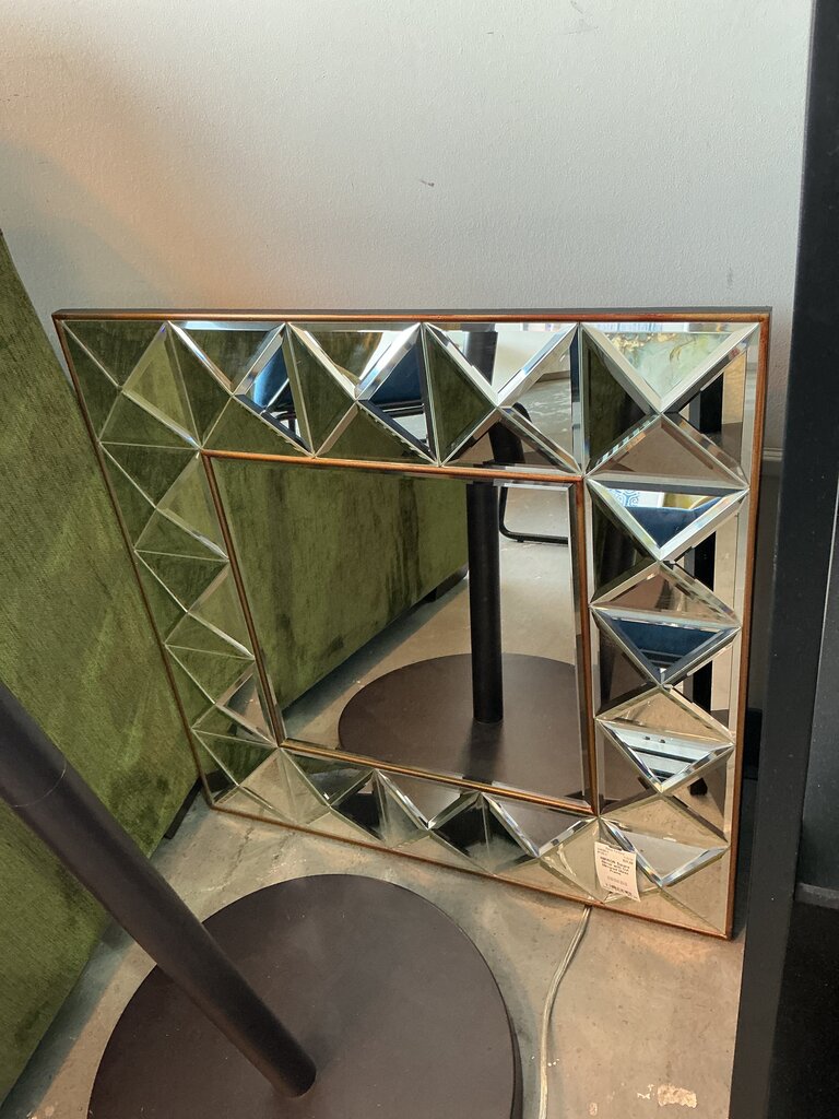 Square Mirror with Cut Mirrored Glass Frame