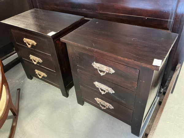 Dark Solid Wood Nightstands