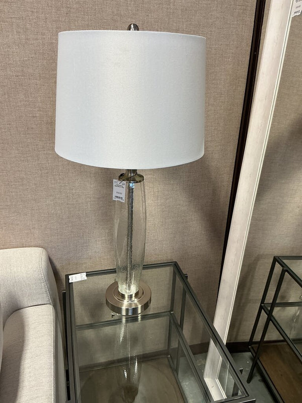 Slender Glass/Silver Lamp