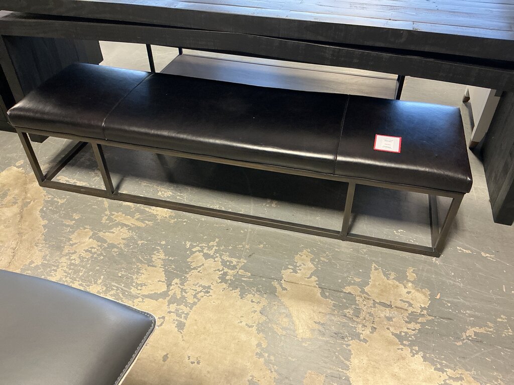 Black Leather Bench