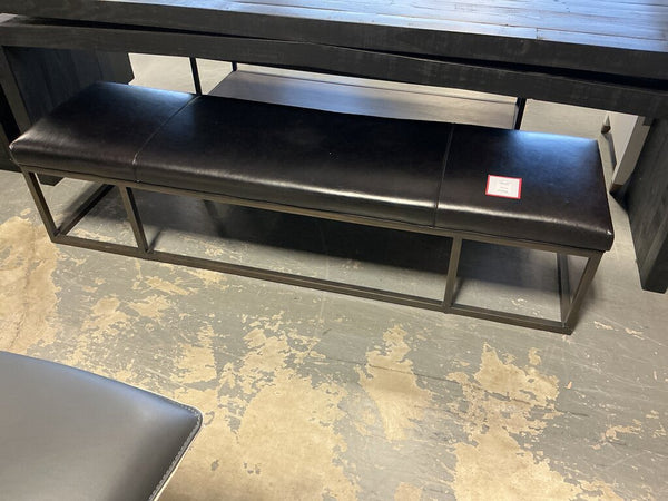 Black Leather Bench