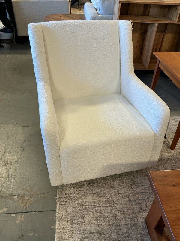 Boucle Accent Chair- White (Swivel / Glider)