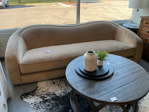 Lulu & Georgia Shaw Velvet Sofa- Caramel