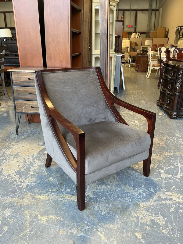 Grey Velvet Accent Chair