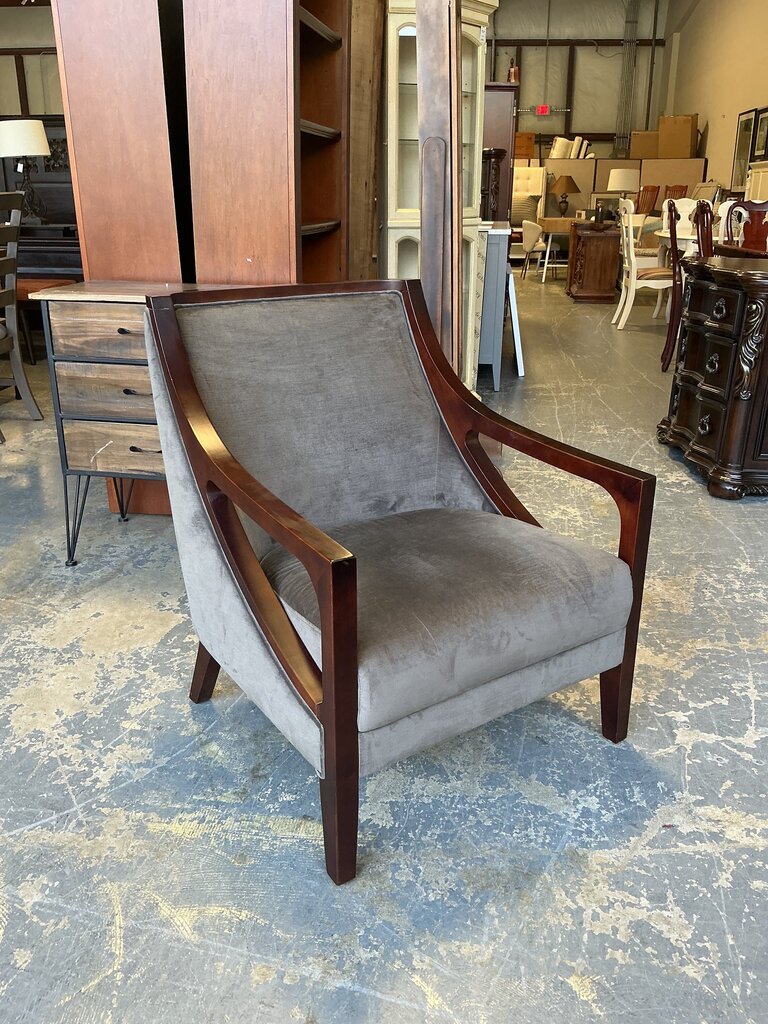 Grey Velvet Accent Chair
