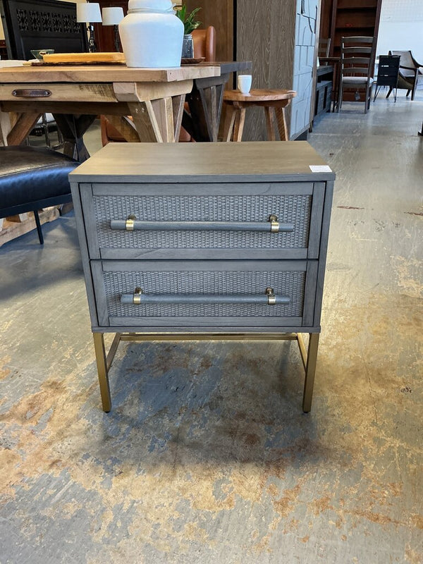 Grey End Table (2 Drawers)