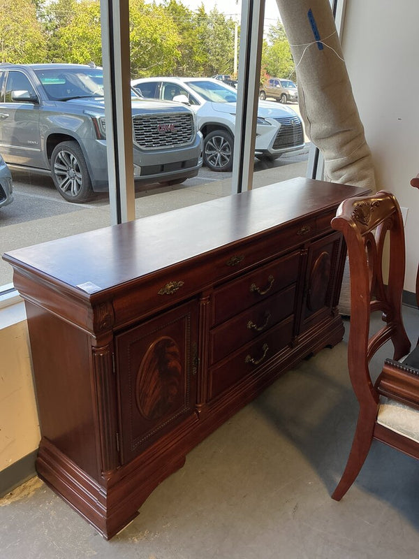 Ornate Cherry Buffet w/ Brass Hardware