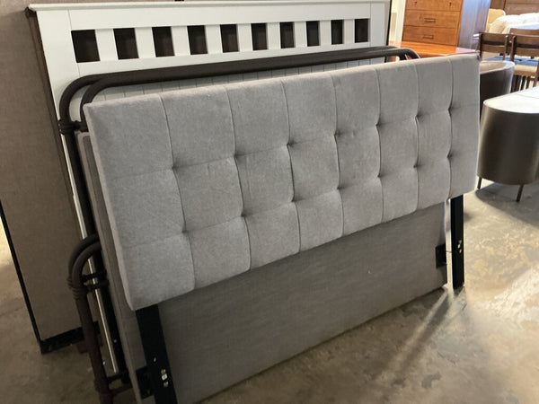 Grey Queen Upholstered Headboard