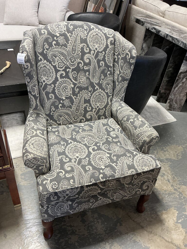 Gray Blue Wingback Chair