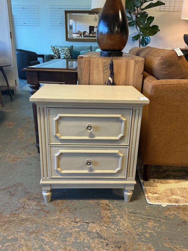 Light Gray 2 Drawer Nightstand
