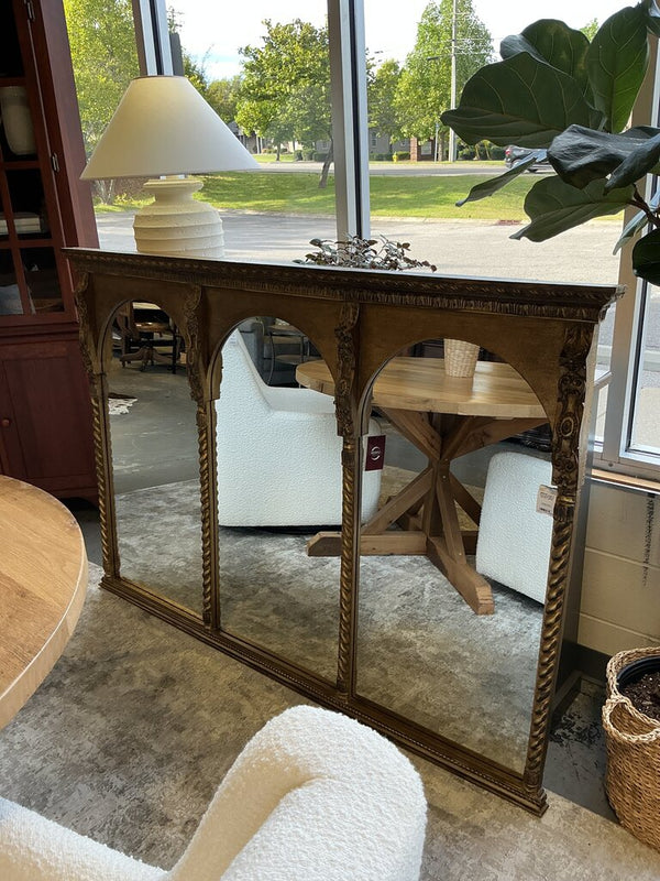 Large 3 Arch Gold Mirror (67"W x 46"D)