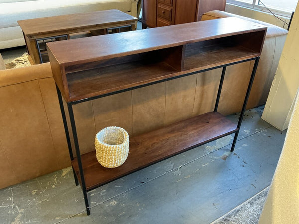 2 Cubby Wood & Metal Console