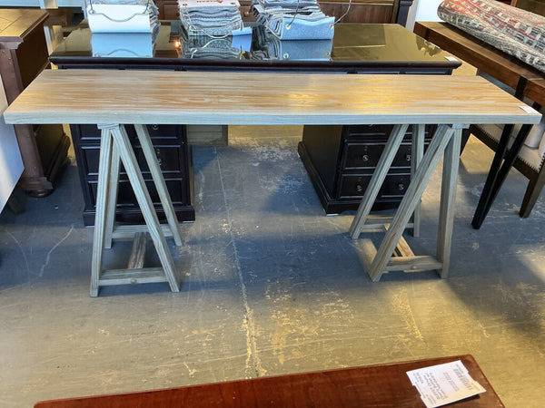 Greywashed Sawhorse Console
