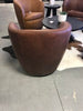 Italian Leather Swivel Chair- Vintage Whiskey
