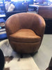 Italian Leather Swivel Chair- Vintage Caramel