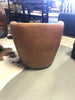 Italian Leather Swivel Chair- Vintage Caramel