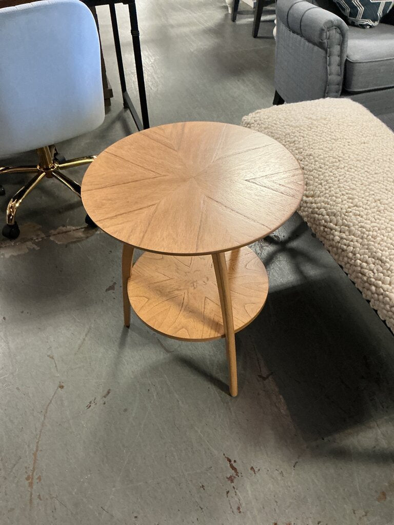 Sunburst Inlay End Table- Blonde