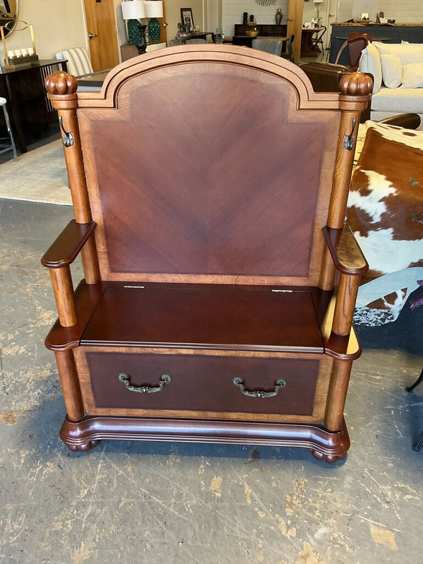 Dark Wood Storage Bench