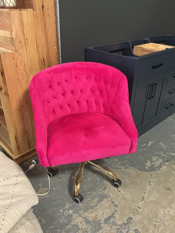 Pink Velvet Task Chair
