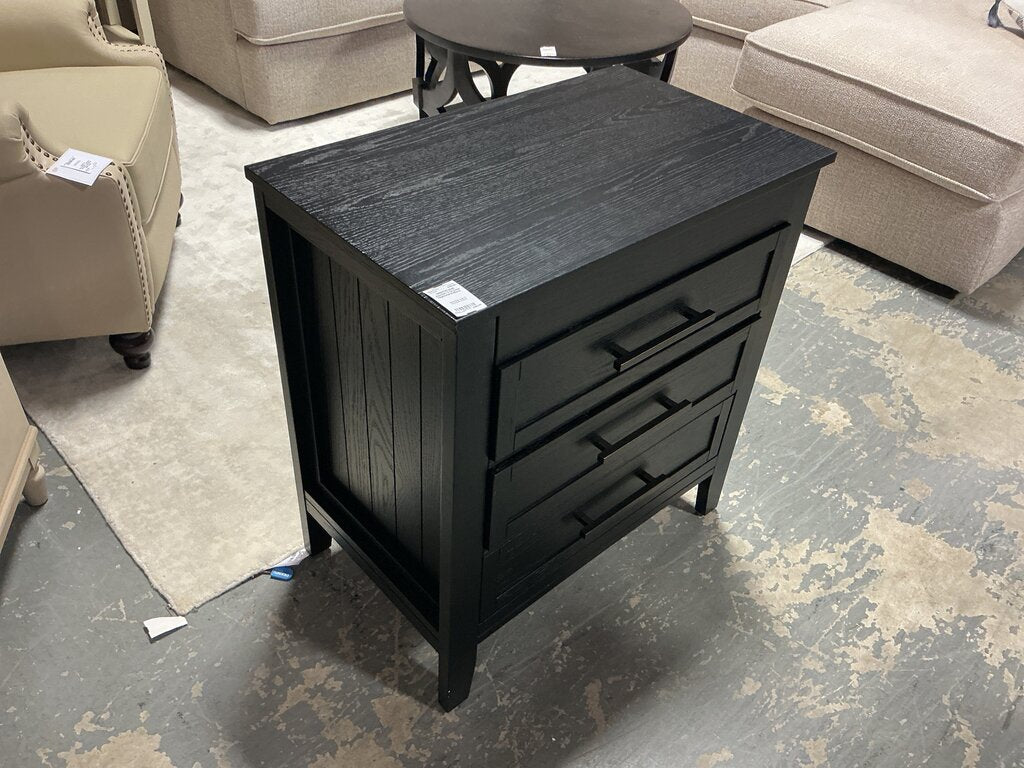 Joachim 3 Drawer Nightstand-Black