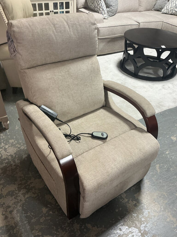 Amelia Power Recliner-Linen -Lift Chair (As-Is/Back Flap)